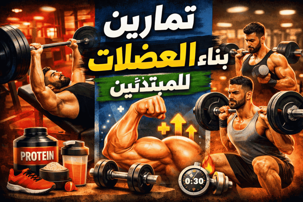 💪 أفضل تمارين لبناء العضلات للمبتدئين في الجيم: دليلك العملي خطوة بخطوة